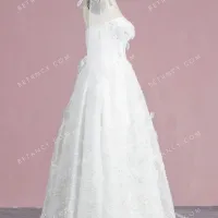 3d floral ankle length wedding dress 2