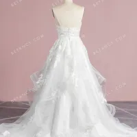 Flounced tulle puffy wholesale wedding gown 3