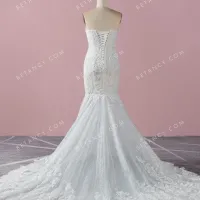 Glitter lace and tulle mermaid wholesale wedding dress 3